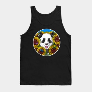 Panda Bear Sunflowers Tank Top